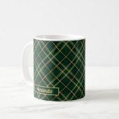 Emerald Luxe Tartan Weihnachtsbecher Kaffeetasse (Vorderseite Links)