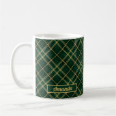 Emerald Luxe Tartan Weihnachtsbecher Kaffeetasse (Links)