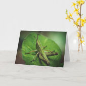 Emerald Majesty: Ein eleganter Grasshopper Karte (Gelbe Blume)