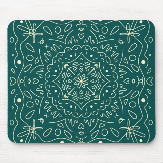 Emerald Mandala Mouse Pad Mousepad (Vorne)