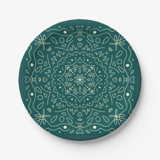 Emerald Mandala Paper-Teller Pappteller (Vorderseite)