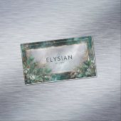 Emerald Marble Eucalyptus Gold Foliage Frame Magnetische Visitenkarte (Beispiel)