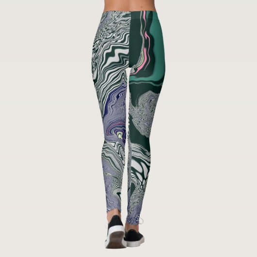"Emerald Marble Flow" Leggings (Rückseite)