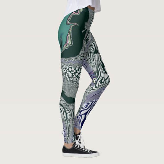 "Emerald Marble Flow" Leggings (Rechts)