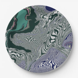 "Emerald Marble Flow" Pappteller