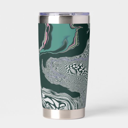 "Emerald Marble Flow" Thermobecher (Vorderseite)