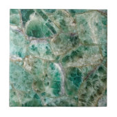 Emerald Marble Green Quarz Crystal Gemstone Print Fliese (Vorderseite)