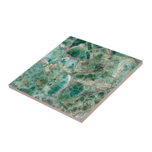 Emerald Marble Green Quarz Crystal Gemstone Print Fliese (Seite)