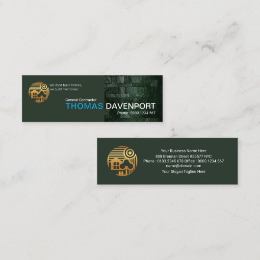 Emerald Marble Tile Wall Beruflich Builder Mini Visitenkarte (Vorne/Hinten)