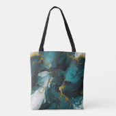 Emerald Marble with Golden Veins Tasche (Rückseite)
