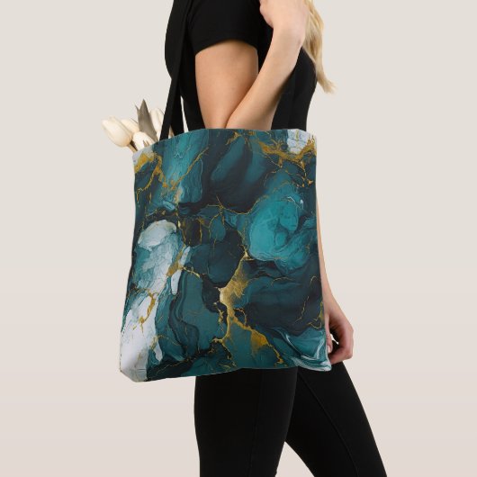 Emerald Marble with Golden Veins Tasche (Von Nahem)