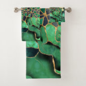 Emerald-Marble-Zellen abstrakte Kunst Badhandtuch Set (Insitu)
