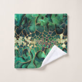 Emerald-Marble-Zellen abstrakte Kunst Badhandtuch Set (Waschlappen)