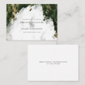 Emerald Marbled Watercolor Geode BarefootBride™ Visitenkarte (Vorne/Hinten)