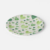 Emerald Meadows Watercolor Heart Pattern Pappteller (Schrägansicht)