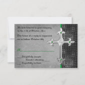 Emerald Medieval Celtic Cross RSVP Card Karte (Vorderseite)
