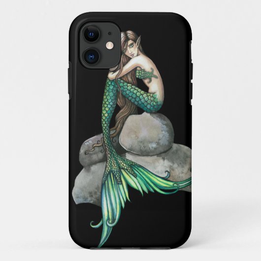 Emerald Mermaid Fantasy Art Case-Mate iPhone Hülle (Rückseite)
