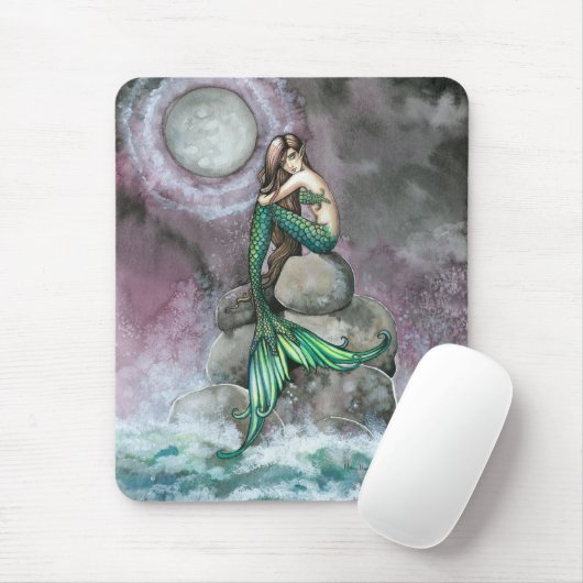 Emerald Mermaid Fantasy Art Mousepad (Mit Mouse)