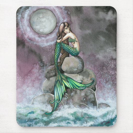 Emerald Mermaid Fantasy Art Mousepad (Vorne)