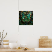 Emerald Metamorphosis - 3D Butterfly Moderne Kunst Poster (Küche)