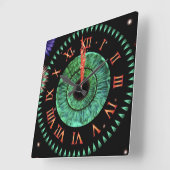 Emerald Midnight Clock Quadratische Wanduhr (Winkel)