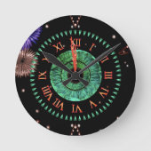 Emerald Midnight Clock Runde Wanduhr (Vorderseite)
