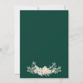 Emerald Minimal FloralGold Islamische Hochzeit Einladung (Rückseite)