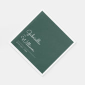 Emerald Minimalistisch Elegant Script Napkins Serviette (Ecke)