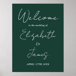 Emerald Minimalistisch Script Wedding Willkommensz Poster