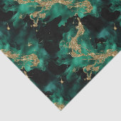 Emerald Mint Gold Watercolor Abstract Decoupage  Seidenpapier (Ausschnitt)