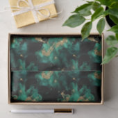 Emerald Mint Gold Watercolor Abstract Decoupage  Seidenpapier (Geschenk)