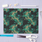 Emerald Mint Gold Watercolor Abstract Decoupage  Seidenpapier (Handwerk)