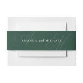 Emerald Modern Edge-elegante Monogram-Hochzeit Einladungsbanderole