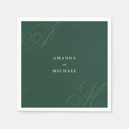 Emerald Modern Edge-elegante Monogram-Hochzeit Serviette