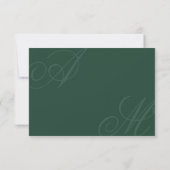 Emerald Modern Elegant Minimal Monogram UAWG RSVP Karte (Rückseite)