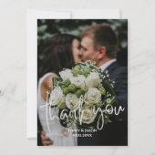 Emerald Modern Script Foto Danke Karte (Vorderseite)