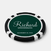 Emerald Modern Script Personalisiert Trauzeuge Pokerchips (Einzeln)