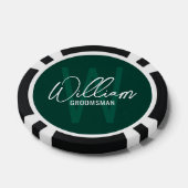 Emerald Modern Script Personalisierte Trauzeugen Pokerchips (Einzeln)