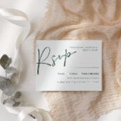 Emerald Modern Script WEDDING RSVP MEAL WAHL