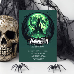 Emerald Mond Verfluchtes Schloss Halloween-Party-E Einladung
