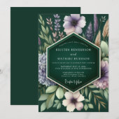 Emerald Moody Meadow Wedding Einladung (Vorne/Hinten)