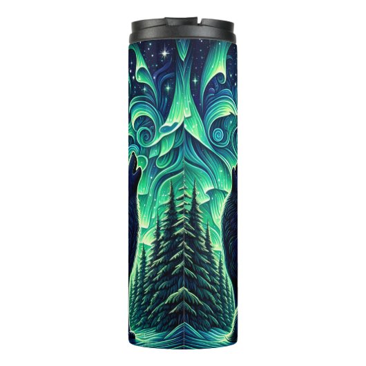 Emerald Moon Wolf Pack Howling Thermosbecher (Rückseite)