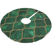 Emerald Moroccan Pattern – Luxury Style Polyester Weihnachtsbaumdecke (Schrägansicht)