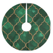 Emerald Moroccan Pattern – Luxury Style Polyester Weihnachtsbaumdecke (Vorderseite)