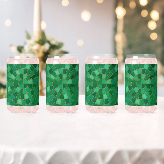 Emerald Mosaic Circle Pattern Art Dosenglas (Insitu (Hochzeit))