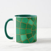 Emerald Mosaic Circle Pattern Art Tasse (Links)