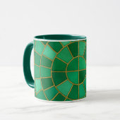 Emerald Mosaic Circle Pattern Art Tasse (Vorderseite Links)