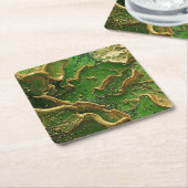 Emerald Motion Rechteckiger Pappuntersetzer (angewinkelt)