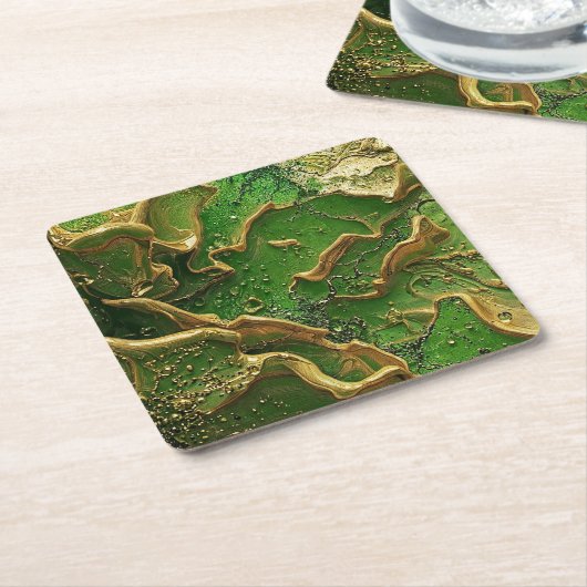 Emerald Motion Rechteckiger Pappuntersetzer (angewinkelt)