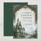 Emerald Mountain Castle Hochzeit Einladung (Vorne/Hinten)